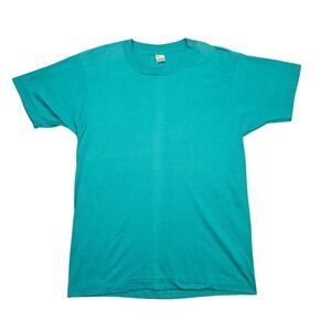 Screen Stars VTG 80s Blank T-Shirt Single Stitch Teal Sz M